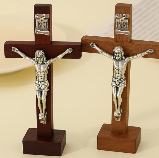 Wooden Jesus Cross with Stand - 8 - ht | ONEFY.SHOP