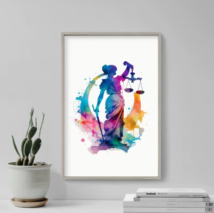 Watercolor Legal Symbol Wall Art Set - 6 - dn | ONEFY.SHOP