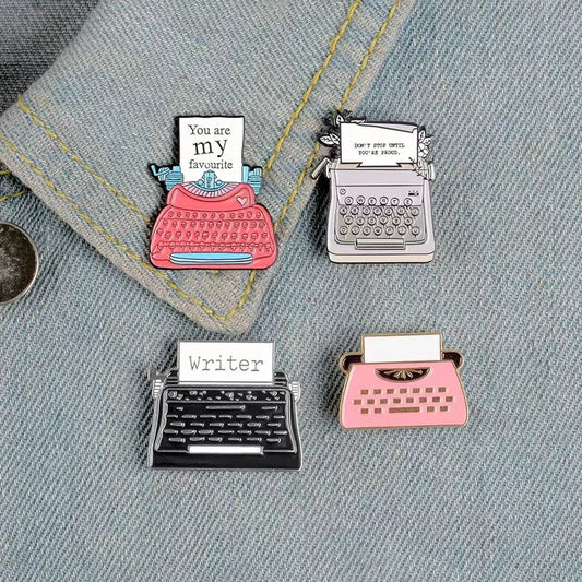 Retro Typewriter Enamel Pin Collection - 6 - dn | ONEFY.SHOP