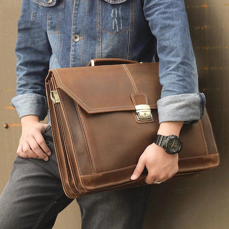 Men's Business Briefcase With Lock - 2 - aw  | ONEFY.SHOP