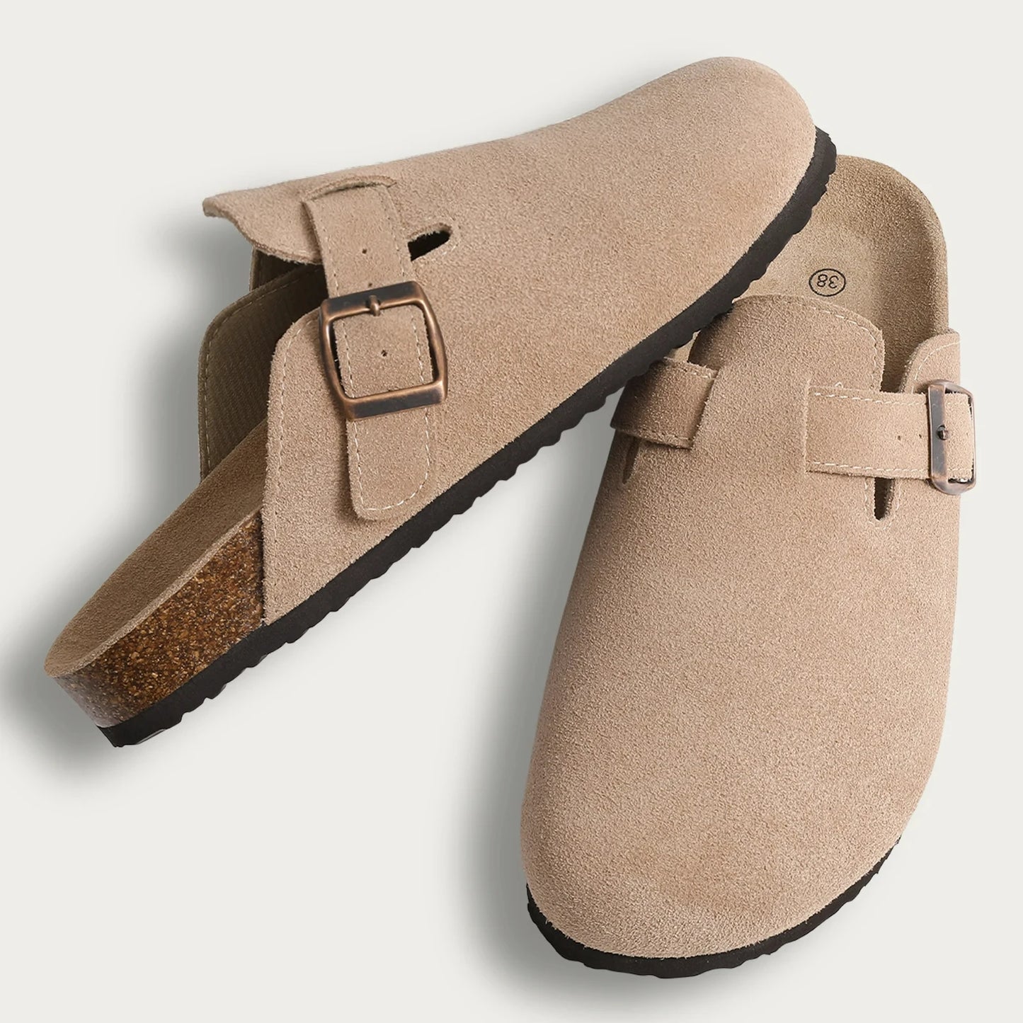 Casual Buckled Clog Cork Base Slipper Collection - 2 - gn | ONEFY.SHOP