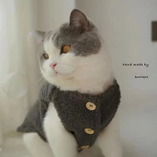 Cat Vest Warm Button - 5 - pn | ONEFY.SHOP