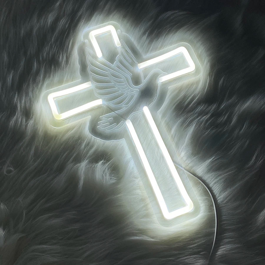 Cross Neon Sign “Jesus Lights” - 8 -ht | ONEFY.SHOP