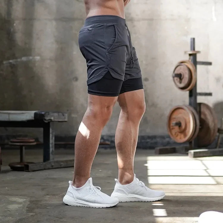 2-in-1 Men's Quick-Dry Training Shorts - 4 - fs | ONEFY.SHOP