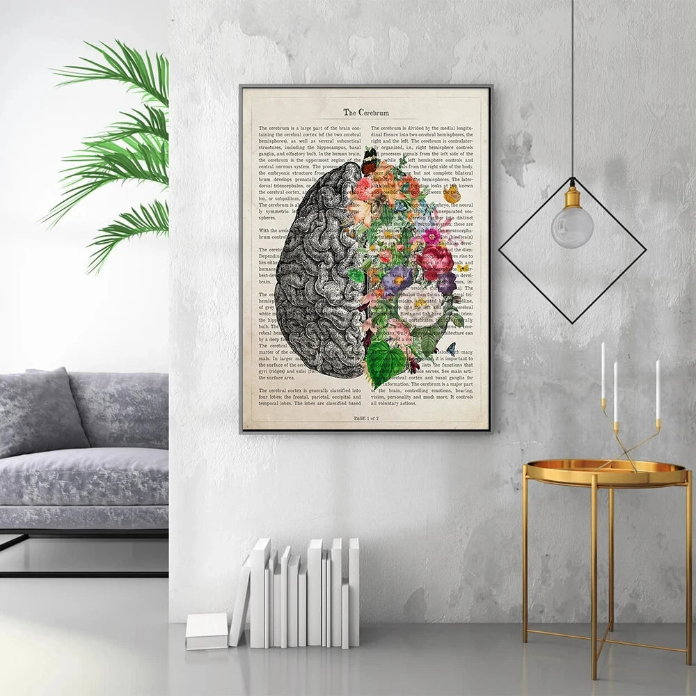 Brain Flower Anatomy Art - 2 - ds  | ONEFY.SHOP