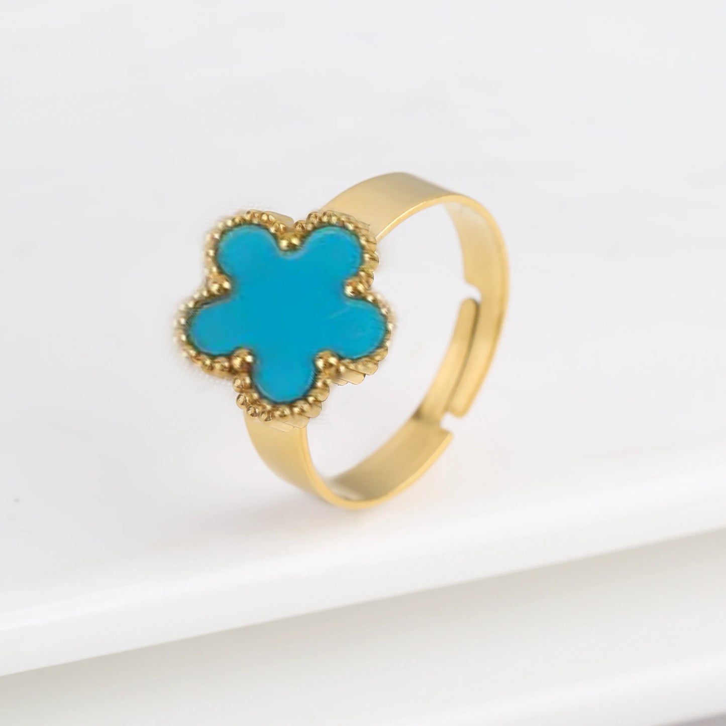 Double Flower Adjustable Ring - 2 - gn | ONEFY.SHOP