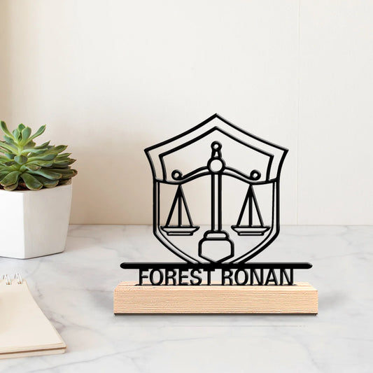 Personalized Scales of Justice Desk Name Sign - 2 - aw | ONEFY.SHOP