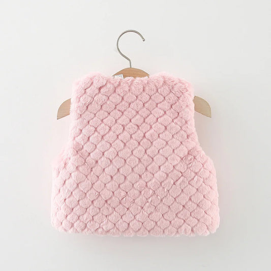 Baby Girls Vest Warm Bow - 9 - kn | ONEFY.SHOP