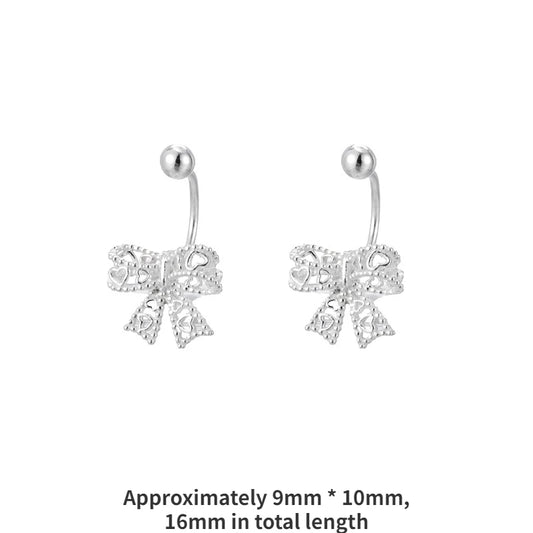 Delicate Hollow Filigree Bow Stud Earrings - 2 - gn | ONEFY.SHOP