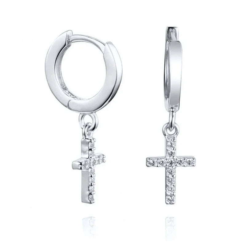 Gold/Silver Cross Pendant Earrings - 8 - js | ONEFY.SHOP