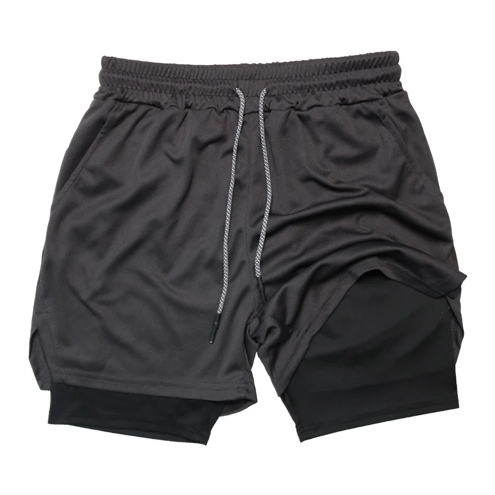 2-in-1 Men's Quick-Dry Training Shorts - 4 - fs | ONEFY.SHOP