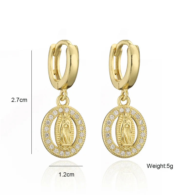 Religious Women Drop Earrings - 8 - js | ONEFY.SHOP