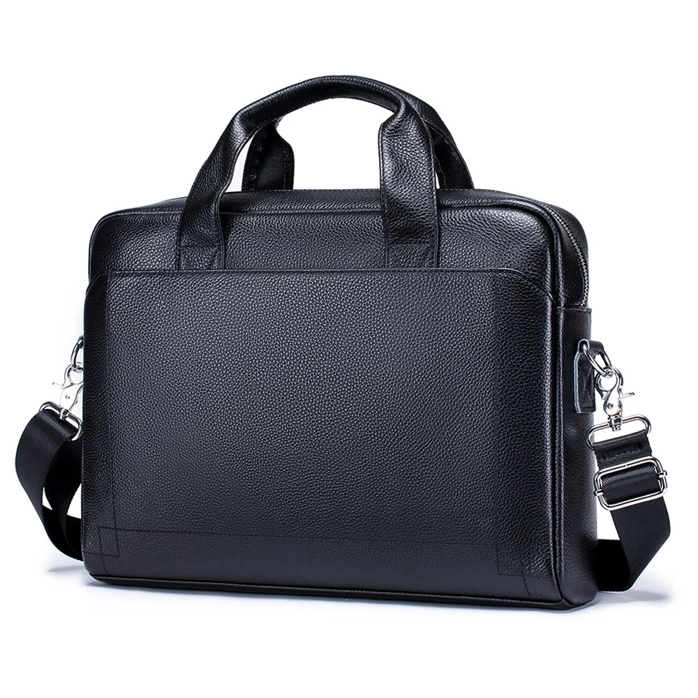 Classic Pebbled Leather Business Briefcase - 2 - aw | ONEFY.SHOP