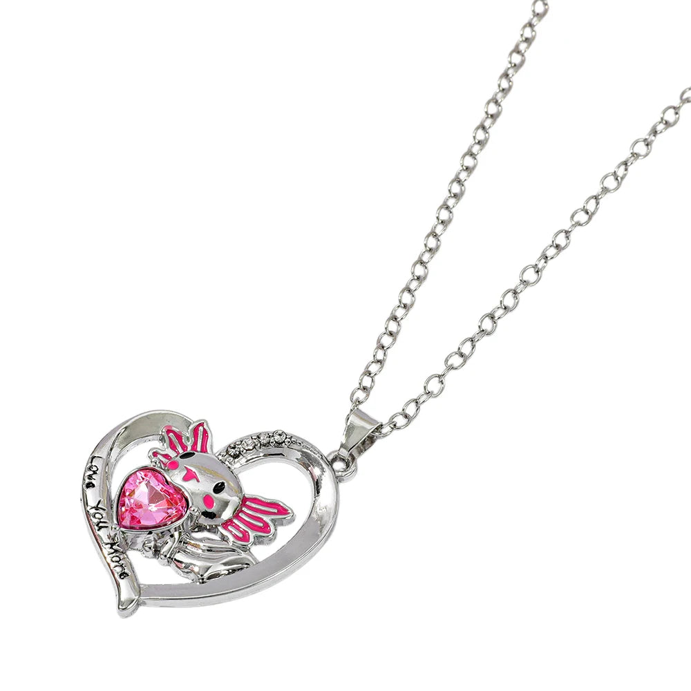 Stitch Heart Rhinestone Necklace - 9 - kn | ONEFY.SHOP