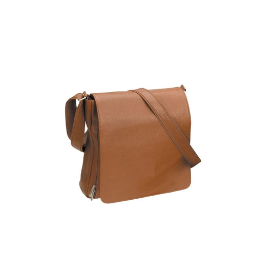 Classic Brown Leather Messenger Bag - 2 - aw | ONEFY.SHOP