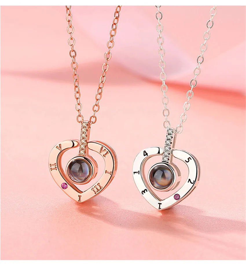I Love You Projection Heart Pendant Necklace - 7 -  rs | ONEFY.SHOP