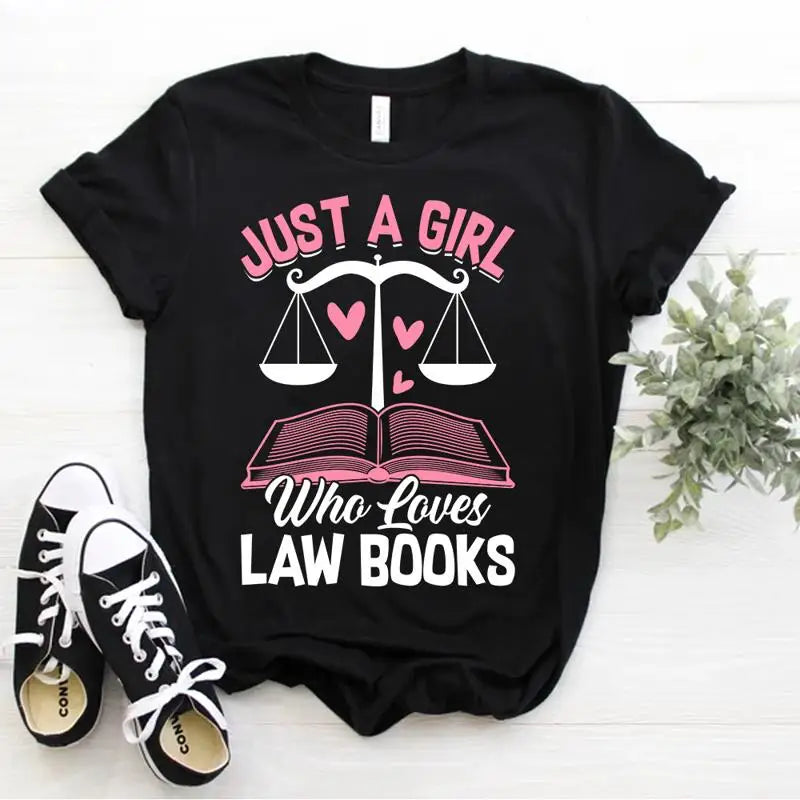 Just a Girl Who Loves Law Books T-Shirt - 2 - aw | ONEFY.SHOP