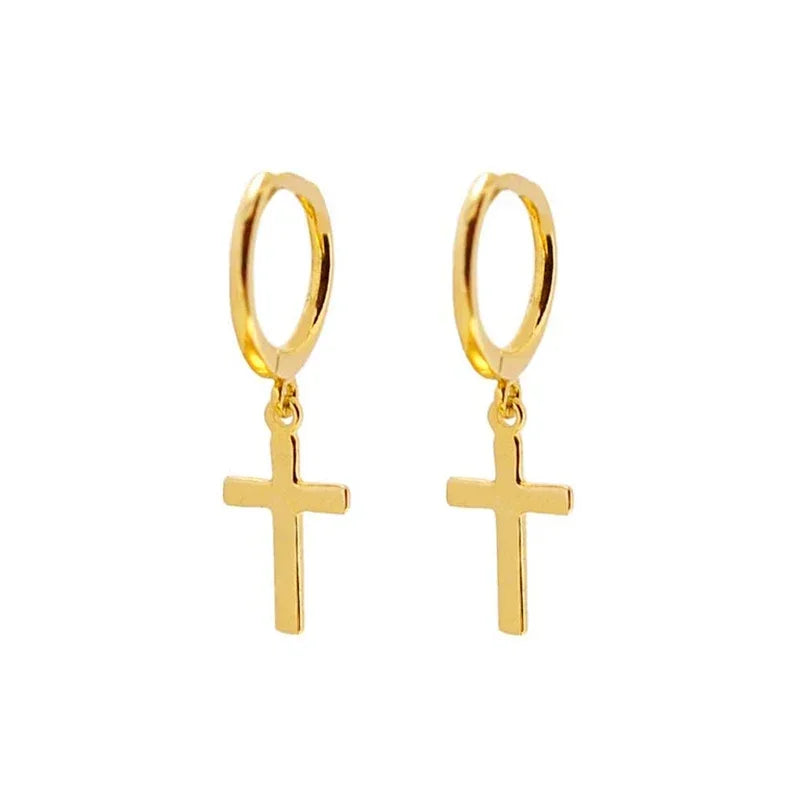 Gold/Silver Cross Pendant Earrings - 8 - js | ONEFY.SHOP