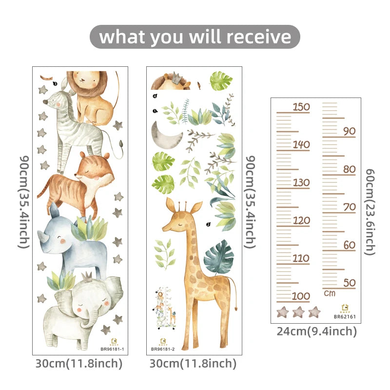 3PC Cartoon Animal Rule Wall Stickers - 9 - rs | ONEFY.SHOP
