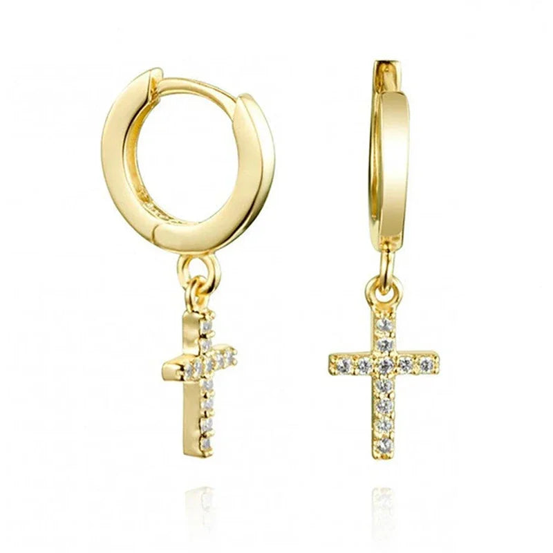 Gold/Silver Cross Pendant Earrings - 8 - js | ONEFY.SHOP