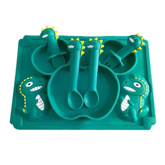 Dinosaur Bowl Plates with Spoon - 9 - bs | ONEFY.SHOP