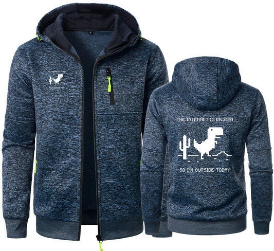Chrome Dinosaur Game Zip-Up Hoodie - 2 - ps | ONEFY.SHOP