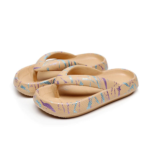 Patterned Platform Thong Flip-Flop - 2 - gn  | ONEFY.SHOP