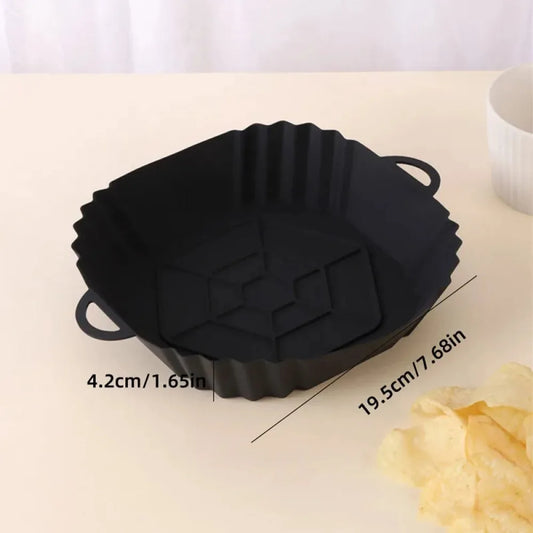 Silicone Air Fryer Pot Tray with Handle - 6 - km | ONEFY.SHOP