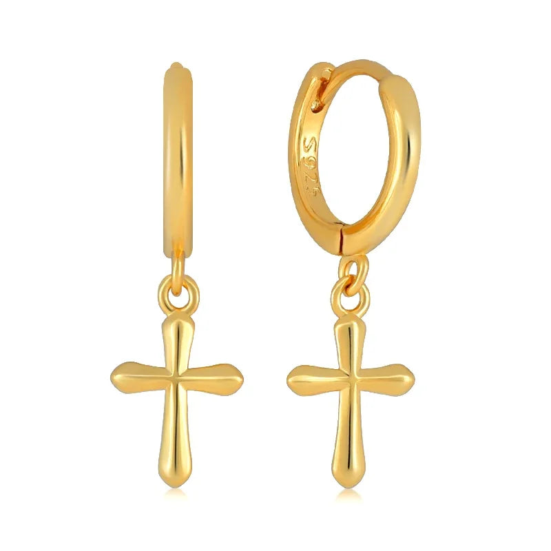 Gold/Silver Cross Pendant Earrings - 8 - js | ONEFY.SHOP