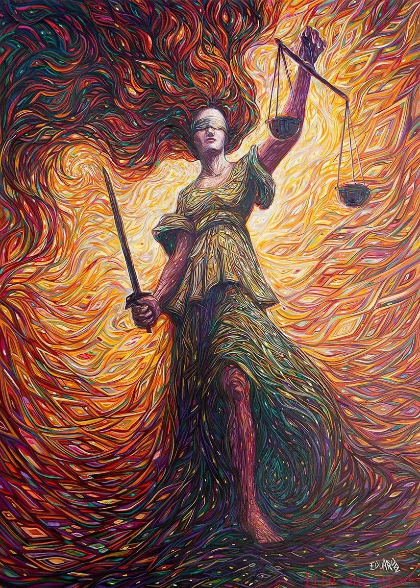 Scales of Justice Goddess Art Poster - 2 - aw | ONEFY.SHOP