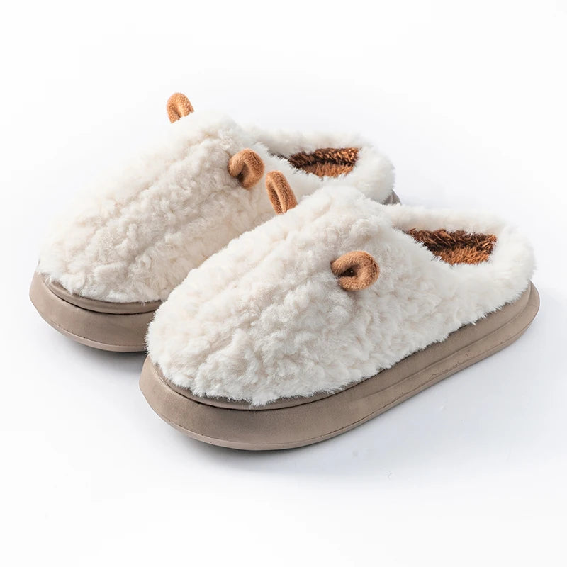 Fluffy Animal-Ear Platform Slipper - 2 - gn | ONEFY.SHOP