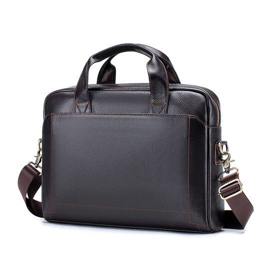 Classic Pebbled Leather Business Briefcase - 2 - aw | ONEFY.SHOP