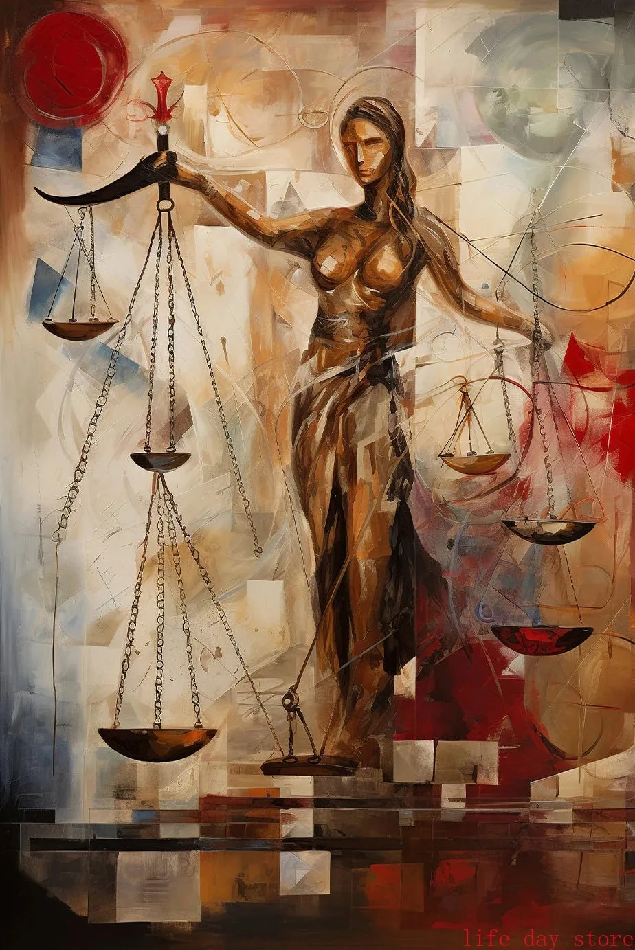 Scales of Justice Goddess Art Poster - 2 - aw | ONEFY.SHOP