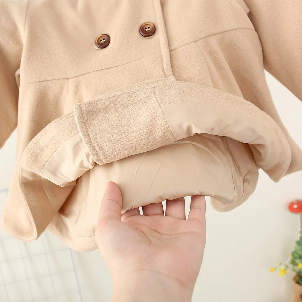 Baby Girl Long Sleeve Woolen Coat - 9 - kn | ONEFY.SHOP