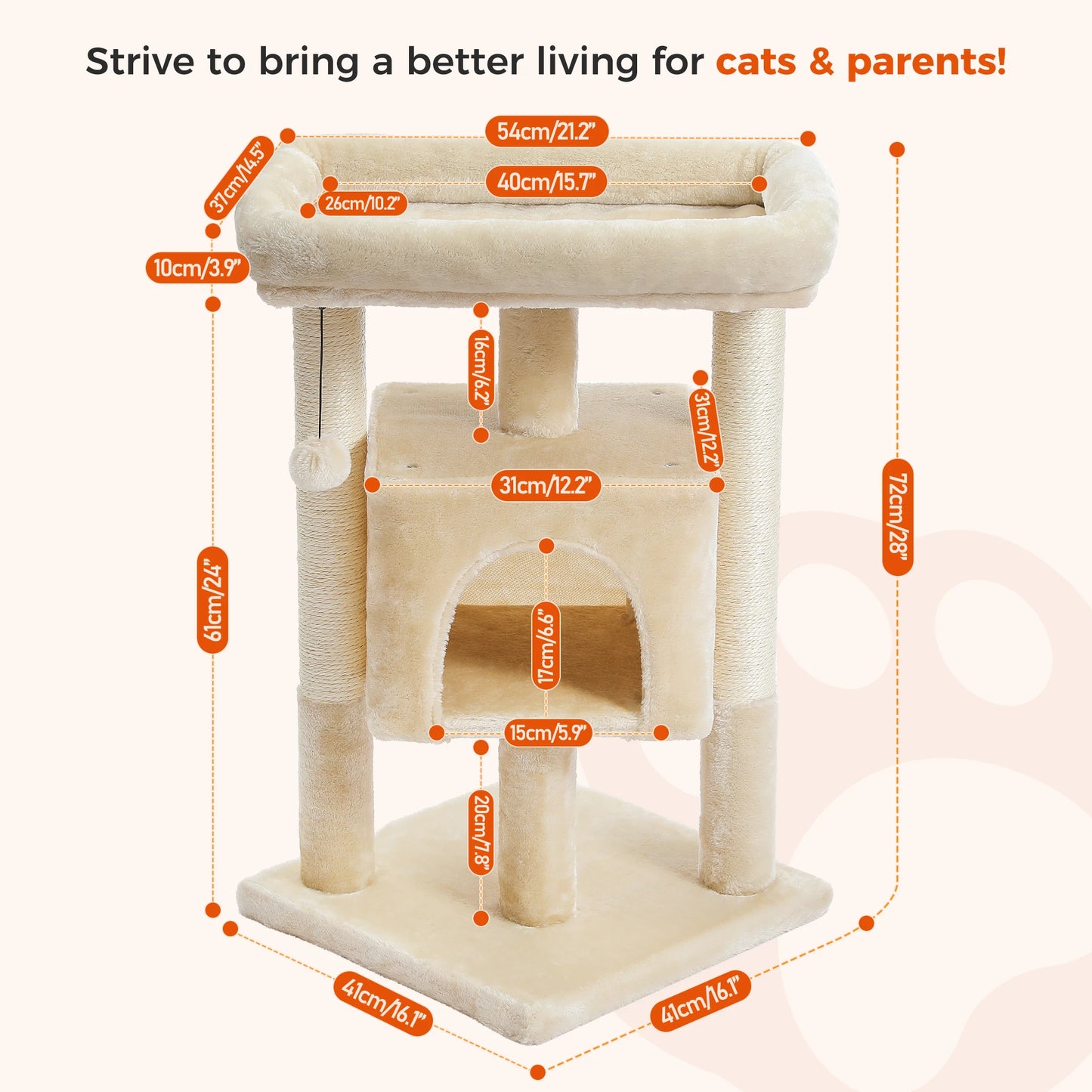 Double Floor Cat Tower - 5 - ps | ONEFY.SHOP