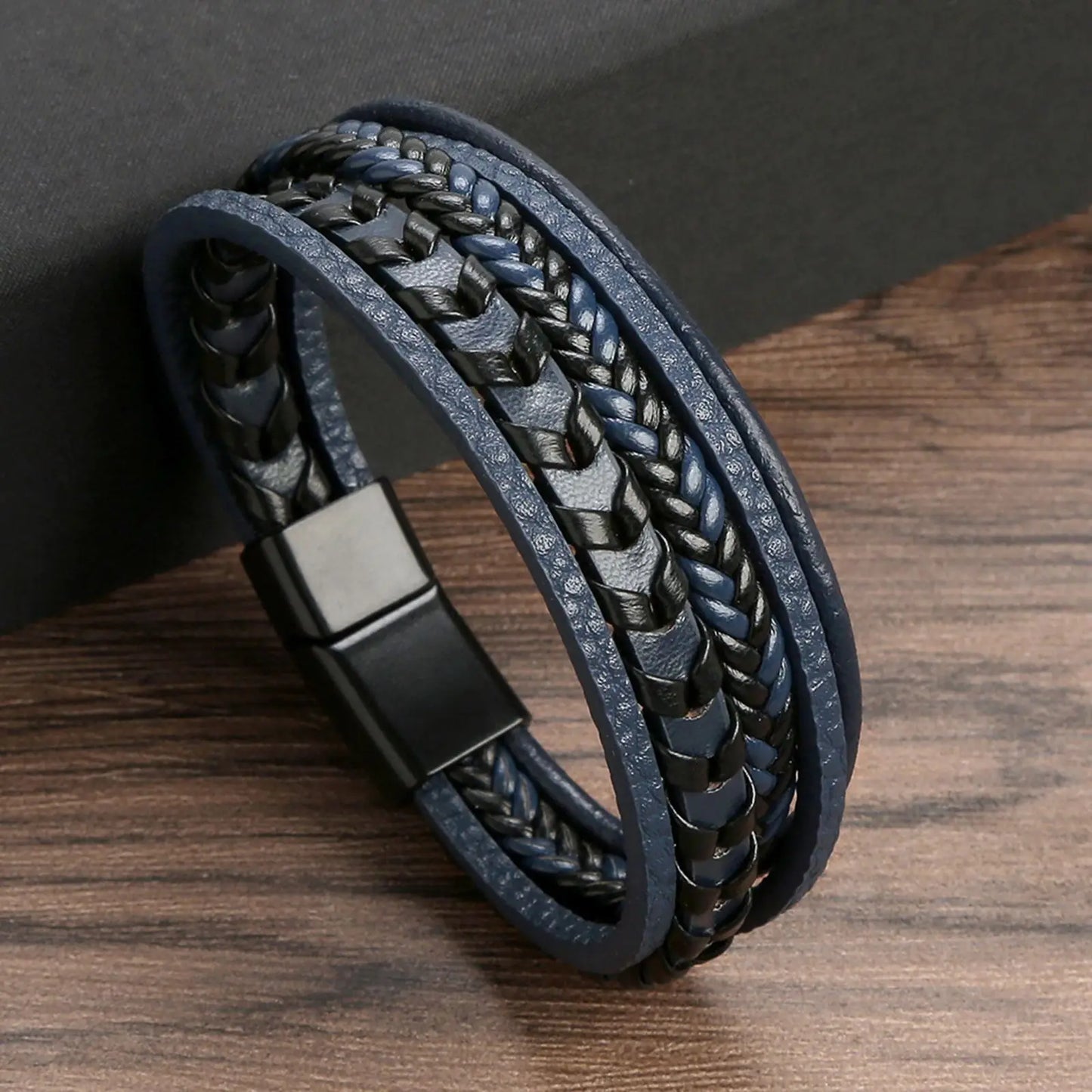 Masculine Layered Leather Bracelet - 2 - gn | ONEFY.SHOP
