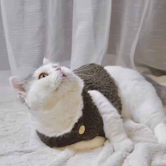Cat Vest Warm Button - 5 - pn | ONEFY.SHOP