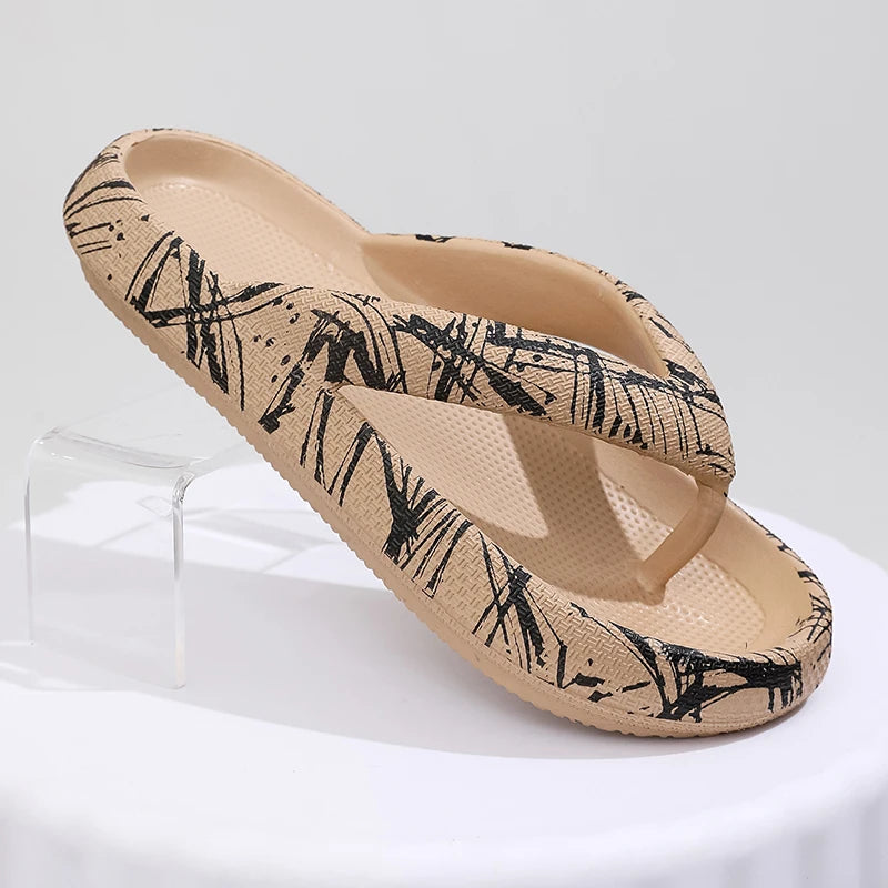 Patterned Platform Thong Flip-Flop - 2 - gn  | ONEFY.SHOP