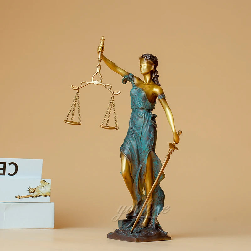 Golden Lady Justice Desk Statue - 2 - aw | ONEFY.SHOP