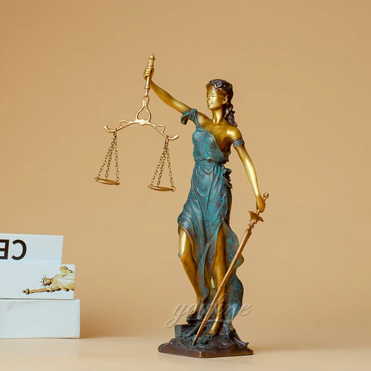Golden Lady Justice Desk Statue - 2 - aw | ONEFY.SHOP