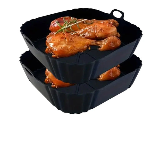 Silicone Air Fryer Pot Tray with Handle - 6 - km | ONEFY.SHOP