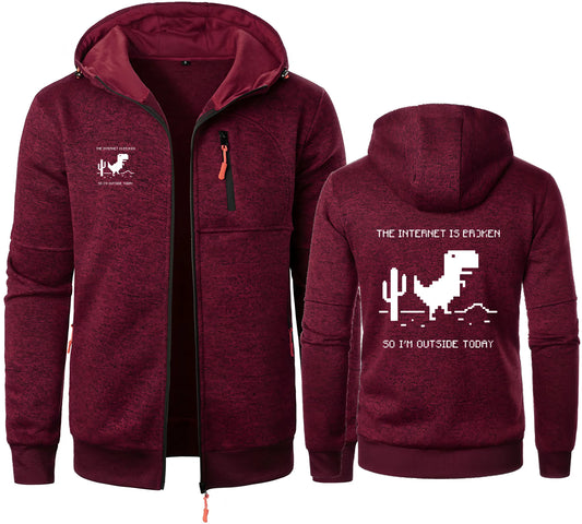 Chrome Dinosaur Game Zip-Up Hoodie - 2 - ps | ONEFY.SHOP