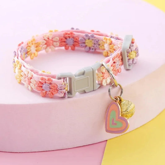 Flower Cat Collar With Bell - 5 - fn | ONEFY.SHOP