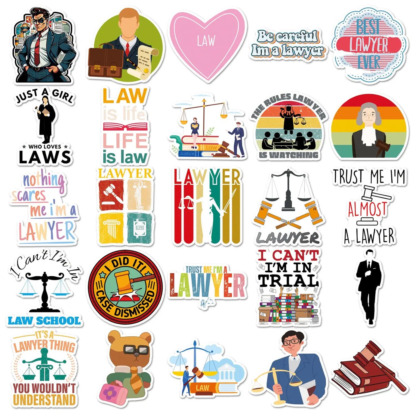 10/50 PCS Justice Lawyer Stickers - 2 - aw | ONEFY.SHOP