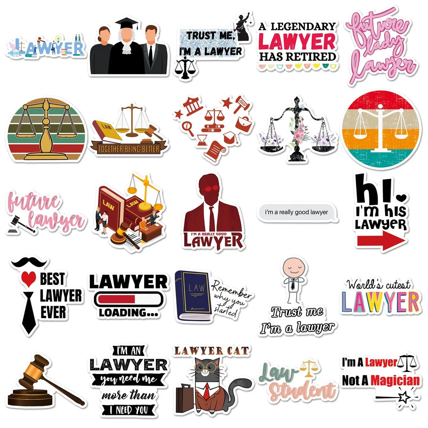 10/50 PCS Justice Lawyer Stickers - 2 - aw | ONEFY.SHOP