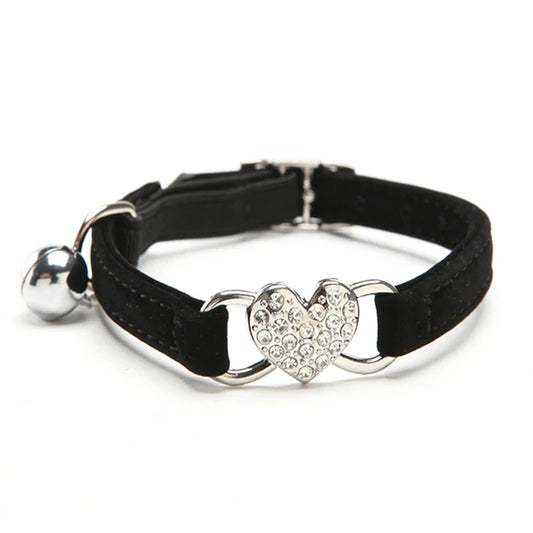 Heart Shaped Cat Collar With Bell - 5 - pn | ONEFY.SHOP