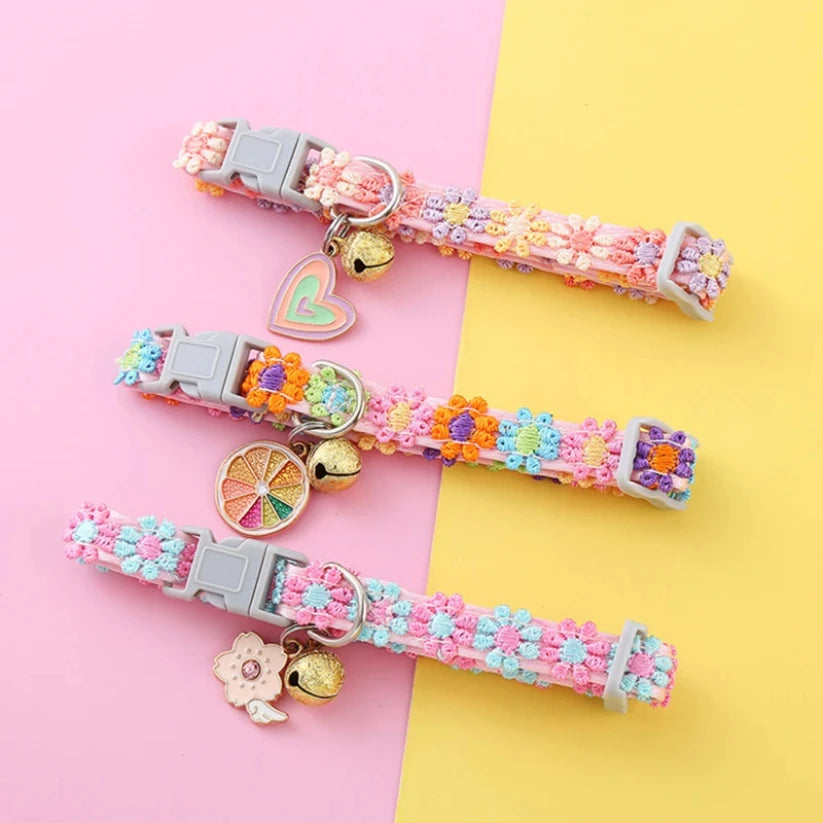 Flower Cat Collar With Bell - 5 - fn | ONEFY.SHOP