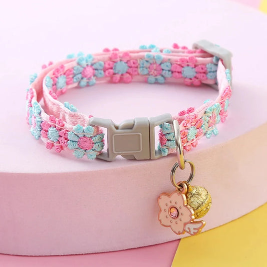 Flower Cat Collar With Bell - 5 - fn | ONEFY.SHOP