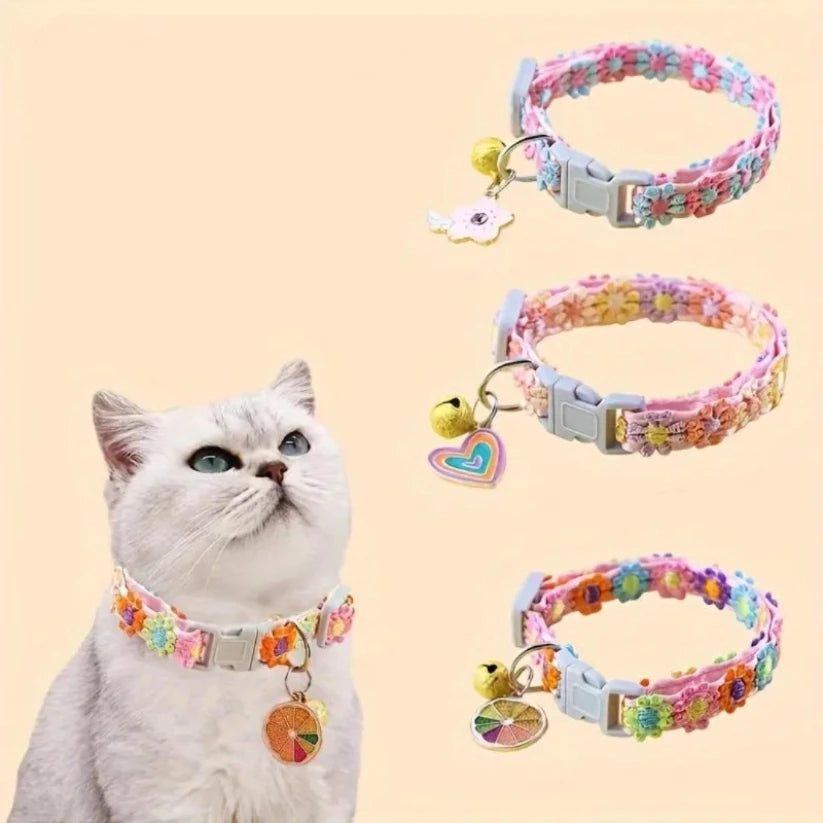 Flower Cat Collar With Bell - 5 - fn | ONEFY.SHOP
