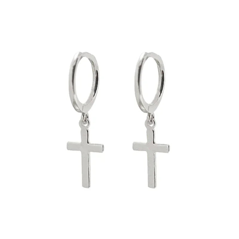 Gold/Silver Cross Pendant Earrings - 8 - js | ONEFY.SHOP